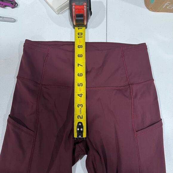 Lululemon Women Fast Free HR Crop 19” LW6BCUS Maroon Size 6 Gym Workout - Picture 8 of 8